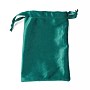 Velvet Jewelry Drawstring Bags, with Satin Ribbon, Rectangle, Teal, 15x10x0.3cm