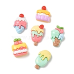 Opaque Resin Imitation Food Cabochons, Ice Cream & Cream, Mixed Color, 22.5~30x16.5~20.5x8.5~10.5mm(RE-CBABBBE-03)