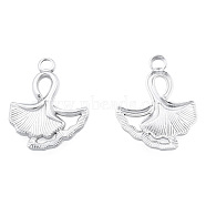 Non-Tarnish 201 Stainless Steel Pendants, Ginkgo Leaf, Stainless Steel Color, 24x19x2mm, Hole: 2mm(STAS-N098-253P)