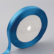Single Face Satin Ribbon, Polyester Ribbon, Dodger Blue, 1/4 inch(6mm), about 25yards/roll(22.86m/roll), 10rolls/group, 250yards/group(228.6m/group)(RC6mmY-036)