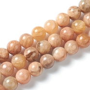 Natural Sunstone Beads Strands,  Round, 10mm, Hole: 0.5mm, about 40pcs/strand, 15.75 inch(40cm)(G-M373-01A)