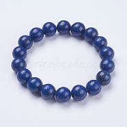Natural Lapis Lazuli Beaded Stretch Bracelets, Round, Dyed, 2-1/8 inch(53mm)(BJEW-I253-10mm-09)
