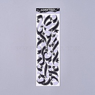 Decorative Labels Stickers, DIY Handmade Scrapbook Photo Albums, Black, 165x50x0.5mm, Pattern: 6~72mm(DIY-L037-C06)
