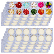12-Hole Felt Bead Design Boards, for Beads Storage, Rectangle, Dark Gray, 6.35x22x0.6cm, Inner Diameter: 2.9cm(TOOL-WH0127-38B)
