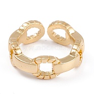 Brass Cuff Rings, Open Rings, Long-Lasting Plated, Ring, Real 18K Gold Plated, 3~7mm, Inner Diameter: 16.2mm(RJEW-B034-08G)