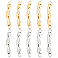 10Pcs 2 Colors Ion Plating(IP) 304 Stainless Steel Connector Charms, Bamboo Stick Links, Platinum & Golden, 23x3.5mm, Hole: 1.5mm, 5pcs/color(STAS-UN0046-72)