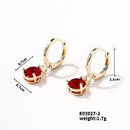 Elegant Hoop Earrings, Minimalist, Stylish, and Versatile, Golden, Red, 11x7mm(MD9905-3)