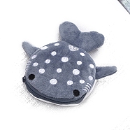 Shark Cute Coin Purse Coin Pouch, Shark Small Wallet, for Women Plush Cartoon Cosmetic Bag, Gray, 13x12cm(PW-WG176D5-02)