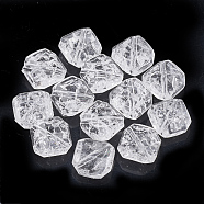 Transparent Crackle Acrylic Beads, Rhombus, Clear, 13.5x13.5x6mm, Hole: 1mm(X-CACR-T001-03)