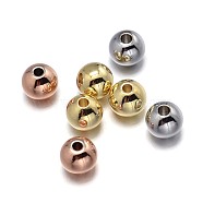 Brass Beads, Lead Free & Nickel Free & Cadmium Free, Solid Round, Mixed Color, 6mm, Hole: 3mm(KK-F0317-6mm-01-NR)