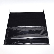 Blank Non-Woven DIY Craft Drawstring Storage Bags, with Plastic Clear Window, for Gift & Shopping Bags, Black, 45x45x0.06~0.45cm(ABAG-TAC0002-02D-02)