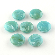 Flat Round Imitation Gemstone Acrylic Beads, Medium Turquoise, 22x8.5mm, Hole: 2mm, about 190pcs/500g(OACR-R051-04)