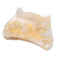 Cat Cellulose Acetate(Resin) Claw Hair Clips for Women and Girls, Gold, 44x69mm(ANIM-PW0002-09B)