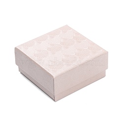 Cardboard Gift Box Jewelry Set Box, for Necklace, Bracelets, with Black Sponge Inside, Square, Lavender Blush, 7.5x7.5x3.6cm, Inner Diameter: 7x7cm(CBOX-F006-02)