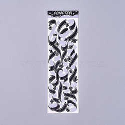 Decorative Labels Stickers, DIY Handmade Scrapbook Photo Albums, Black, 165x50x0.5mm, Pattern: 6~72mm(DIY-L037-C06)