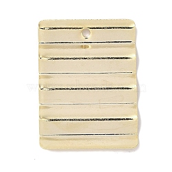 Brass Pendant, Lead Free & Cadmium Free, Rectangle, Real 24K Gold Plated, 25.5x18x2mm, Hole: 1.4mm(KK-K383-30G)
