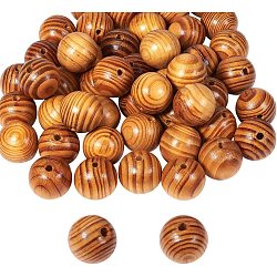 Round Wood Beads, Dyed, BurlyWood, 25x24mm, Hole: 4.5~6mm(WOOD-PH0008-55B)