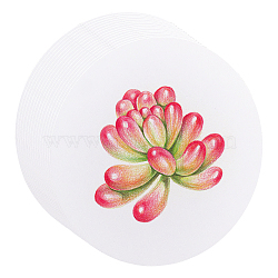 Sketch Painting Paper, Calligraphy Paper, Round, White, 19x0.03cm(DIY-WH0386-34)