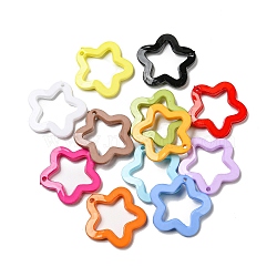 Opaque Acrylic Pendants, Star, Mixed Color, 30x30x5mm, Hole: 1.8mm, about 500pcs/500g(X-PACR-C006-23)