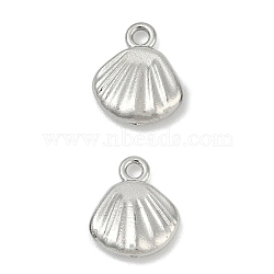 304 Stainless Steel Charms, Shell Shape Charm, Anti-Tarnish, Stainless Steel Color, 7.5x2mm, Hole: 1.2mm(STAS-E500-11P-01)