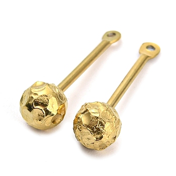 Ion Plating(IP) 304 Stainless Steel Pendant Bails, with 316 Stainless Steel Bead, Beadable Pins, Round, Golden, 18.5mm, Ball: 5mm, Hole: 0.9mm, Pin: 1mm
