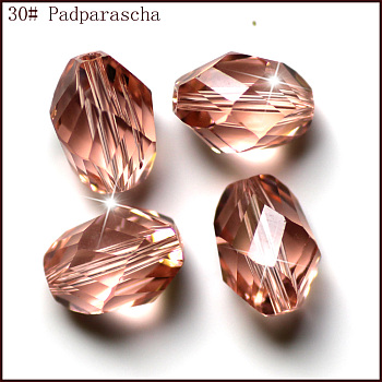 K9 Glass, Imitation Austrian Crystal Beads, Grade AAA, Faceted, Bicone, Light Salmon, 10x13mm, Hole: 0.9~1mm