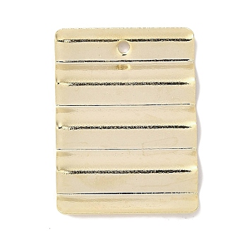 Brass Pendant, Lead Free & Cadmium Free, Rectangle, Real 24K Gold Plated, 25.5x18x2mm, Hole: 1.4mm