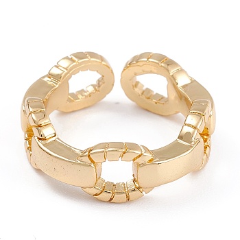 Brass Cuff Rings, Open Rings, Long-Lasting Plated, Ring, Real 18K Gold Plated, 3~7mm, Inner Diameter: 16.2mm