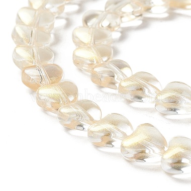 Light Goldenrod Yellow Heart Glass Beads