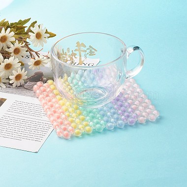 6 Colors Transparent Acrylic Pumpkin Beads Cup Mat(AJEW-CM00001)-3