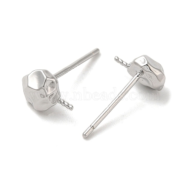Rhodium Plated 925 Sterling Silver Ear Stud Findings(STER-P056-07P)-2