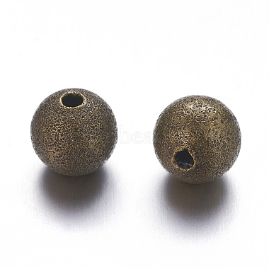 8MM Antique Bronze Round Spacer Brass Textured Beads(X-EC225-NFAB)-2
