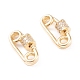 Brass Micro Pave Clear Cubic Zirconia Screw Carabiner Lock Charms(X-KK-F814-38G)-2
