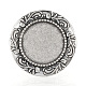 Vintage base anillo de hierro componentes del anillo de dedo de acero(PALLOY-O039-08AS)-1