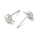 Rhodium Plated 925 Sterling Silver Ear Stud Findings(STER-P056-07P)-2