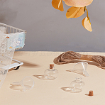 2Pcs Round Glass Cork Bottles Ornament, with 2Pcs Iron Screw Eye Pin Peg Bails, 2Pcs Plastic Funnel Hopper and 10M Jute Cord, Clear, 3.75x2.75cm, Inner Diameter: 0.6cm(AJEW-LP0007-69)