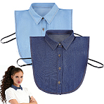2Pcs 2 Colors Detachable Cloth Women's False Collar, Neckline Trim DIY Garment Accessories, Mixed Color, 335x348x4mm, 1pc/color(DIY-CP0014-06)