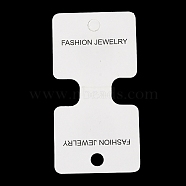Fold Over Paper Display Cards, for Necklaces Bracelets Display, Rectangle with Word Fashion Jewelry, White, Finished Product: 45.5x50x5.5mm, 9.7x5x0.05cm, Hole: 7.5mm(CDIS-M005-21)