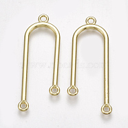 Alloy Chandelier Component Links, 3 Loop Connectors, U-shape, Light Gold, 40.5x15~16x2mm, Hole: 1.8mm(PALLOY-T065-45)