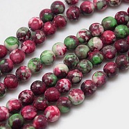 Synthetic Fossil Beads Strands, Dyed & Heated, Round, Dark Red, 10mm, Hole: 1mm, about 38pcs/strand, 15.7 inch(G-L028-10mm-01)