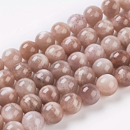Natural Sunstone Beads Strands, Round, 12mm, Hole: 1mm, about 16pcs/strand, 7.8 inch(G-G099-12mm-14)