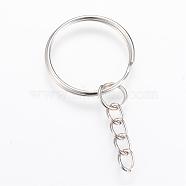 Iron Split Key Rings, Keychain Clasp Findings, Platinum, 46mm(IFIN-T004-24P)