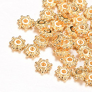 Brass Spacer Beads, Light Gold, 8x2mm, Hole: 1.5mm(KK-R037-91KC)