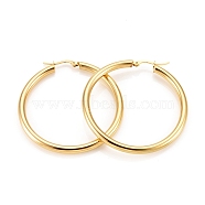 304 Stainless Steel Hoop Earrings, Hypoallergenic Earrings, Ring Shape, Golden, 6 Gauge, 57x54.5x4mm, Pin: 0.8mm(EJEW-H358-08G-A)