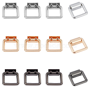 CHGCRAFT 12 Pcs 3 Colors Zinc Alloy Bag Side D Ring Clip, Hang Buckle Bag Shoulder Strap Chain Link Buckle, DIY Luggage Hardware Accessories, Cadmium Free & Lead Free, Mixed Color, 2.9x2.8x1.05cm(PALLOY-CA0001-83-RS)