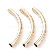 Brass Tube Beads, Long-Lasting Plated, Curved Beads, Tube, Real 24K Gold Plated, 54x5mm, Hole: 4mm(X-KK-Y003-88C-G)