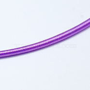 Round Plastic Tube Cords, Covered with Silk Ribbon, Dark Orchid, 480x4mm(OCOR-L032-09)