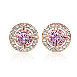 Stainless Steel with Rhinestone Stud Earrings(UT4699-2)