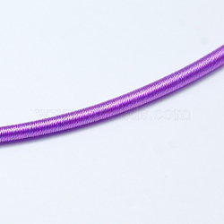 Round Plastic Tube Cords, Covered with Silk Ribbon, Dark Orchid, 480x4mm(OCOR-L032-09)