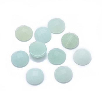 Natural Amazonite Cabochons, Faceted, Half Round/Dome, 6x2.5mm